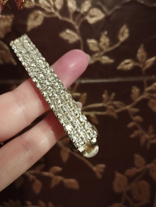 Dwie nowe spinki ślubne do włosów klamry kol. Złoty srebrny cyrkonie