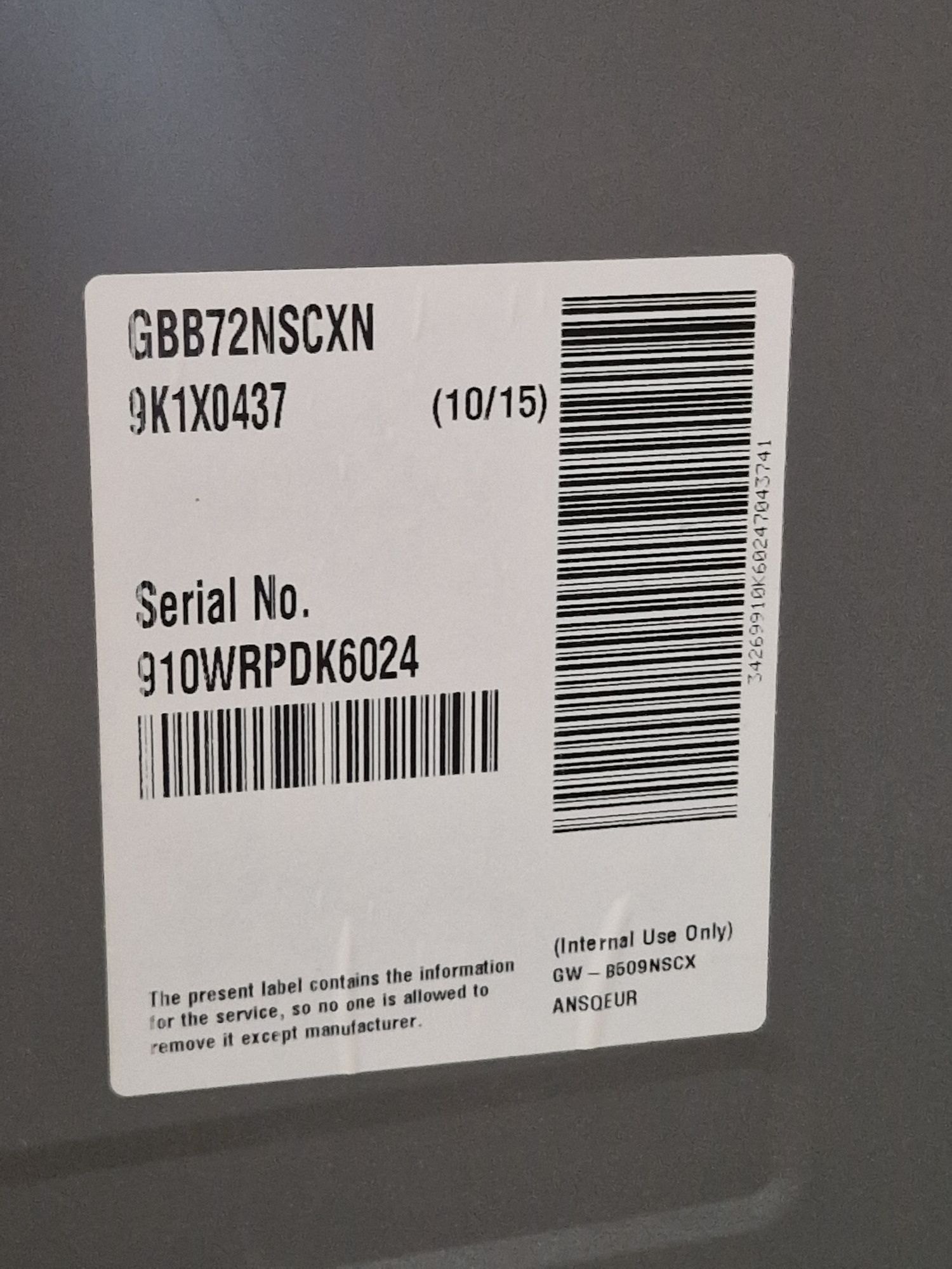 Lodówka LG GBB72NSCXN ThinQ 2m silnik inweterowy