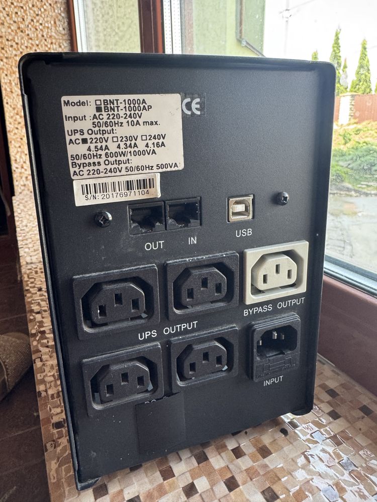 Powercom 00210101 — ДБЖ BNT-1000AP, 1000 ВА, 600 Вт, 5хIEC, AVR, USB