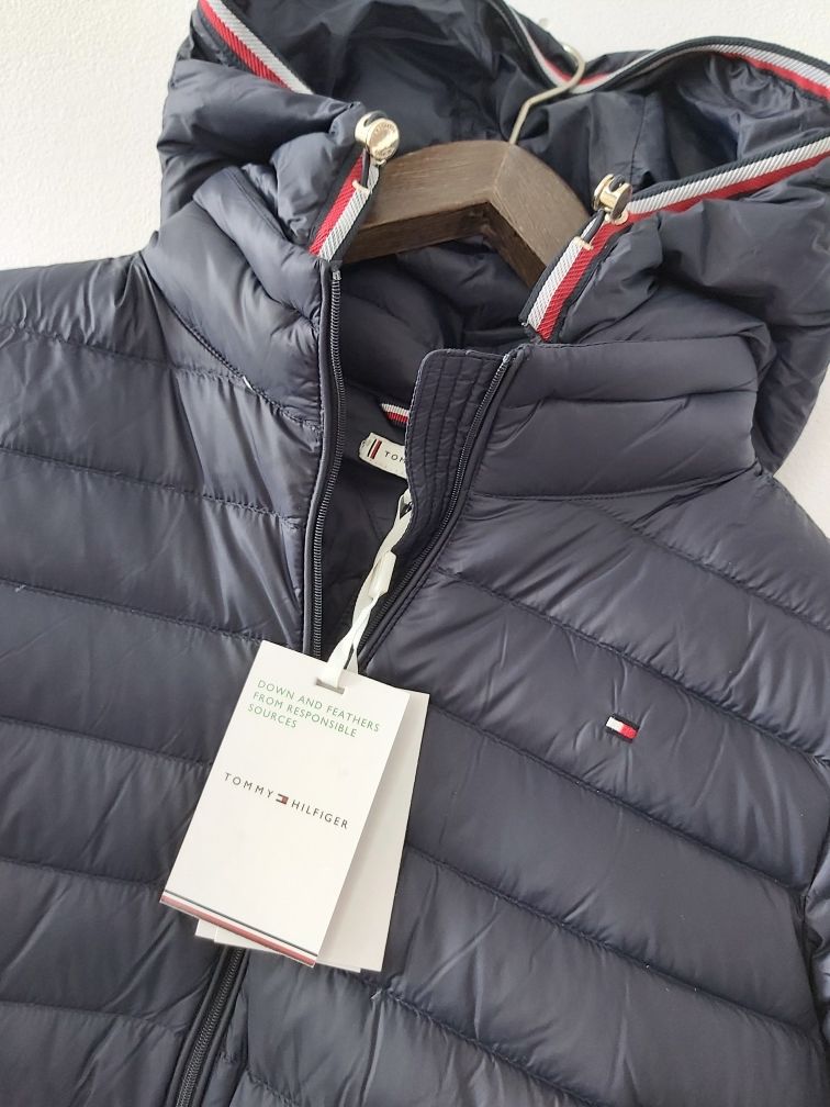 Kurtka puchowa krótka bomberkaTOMMY HILFIGER navy granat S