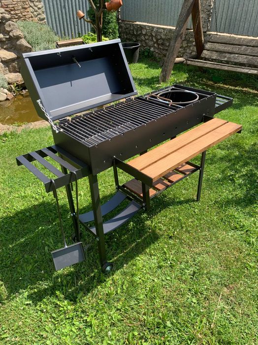 з термометром! мангал-гриль, справжня якість, метал 5мм, барбекю