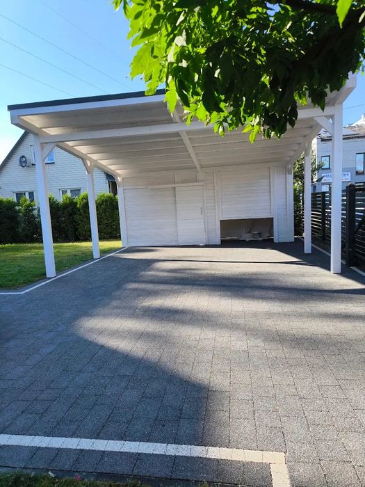 Pergola, wiata, taras • dach: poliwęglan, gont lub blachodachówka