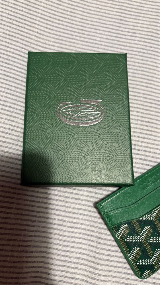 Carteira Goyard Verde Nova na caixa