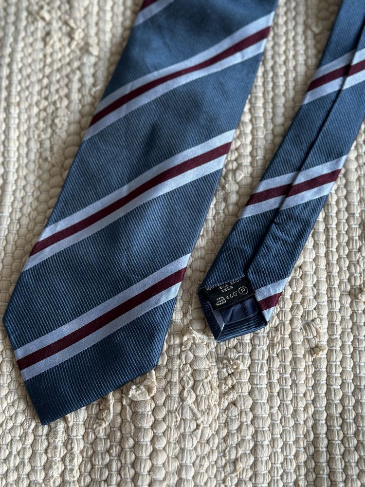 Ermenegildo zegna оригінал 100% шовк італія краватка синя