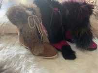 Eleganckie botki sneakersy naturalne futerko kolory