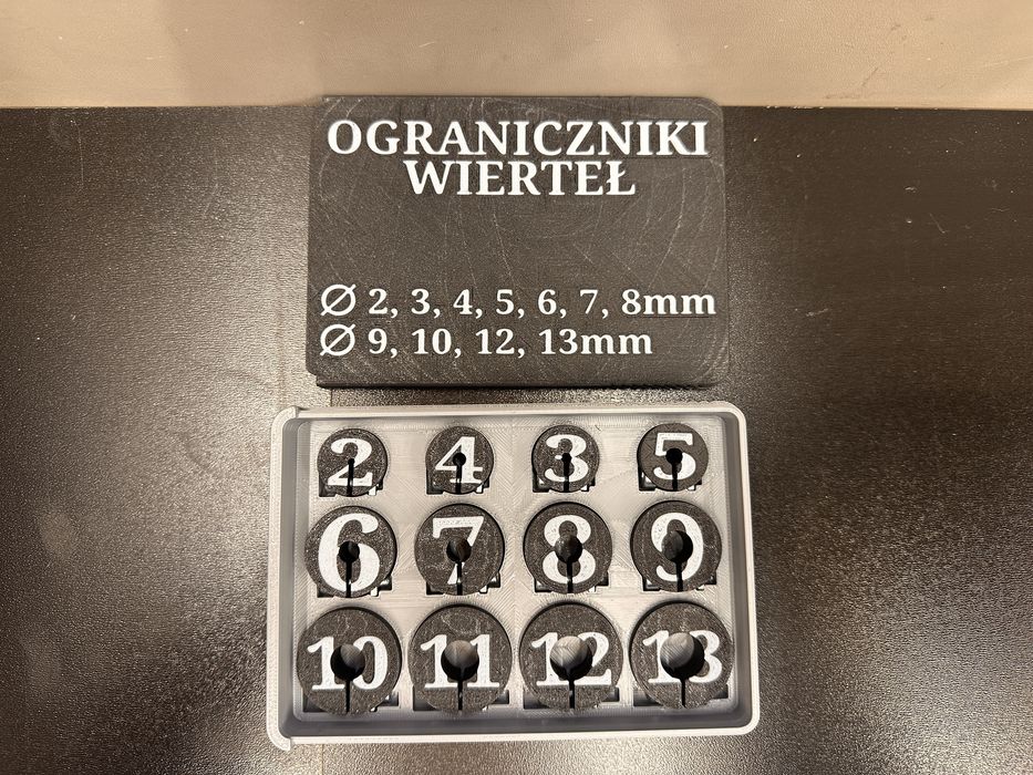 Uniwersalne ograniczniki głębokości wiercenia 2mm-13mm Drukowane 3D