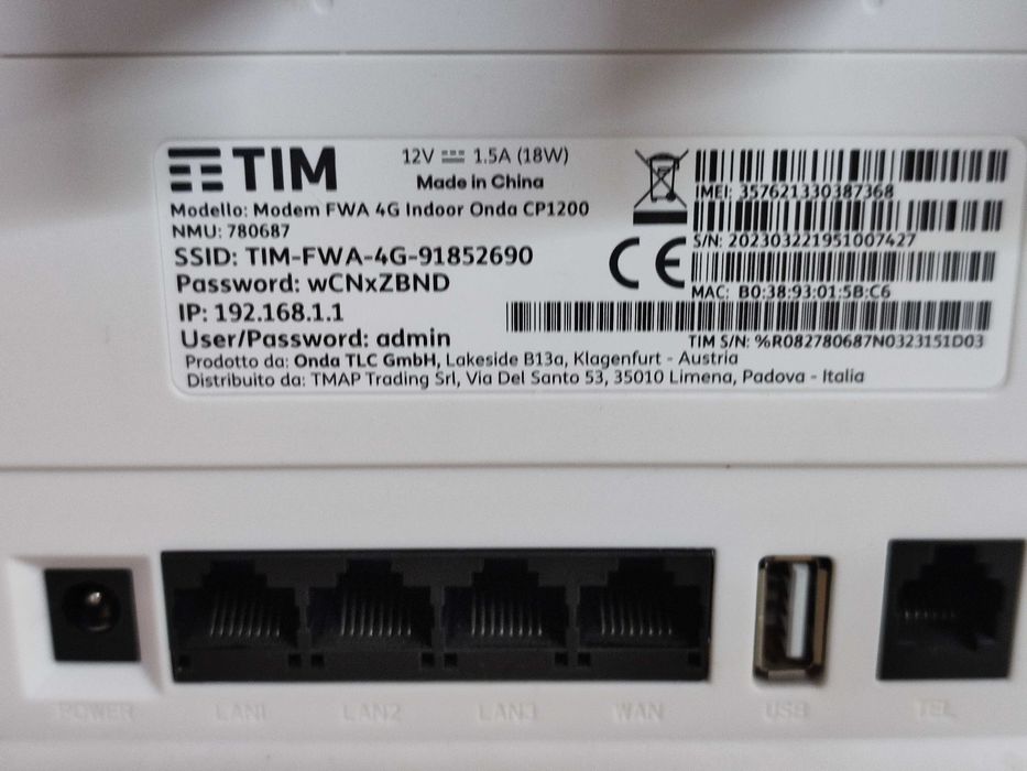 Router ONDA 4G+ 600Mbps com Antenas