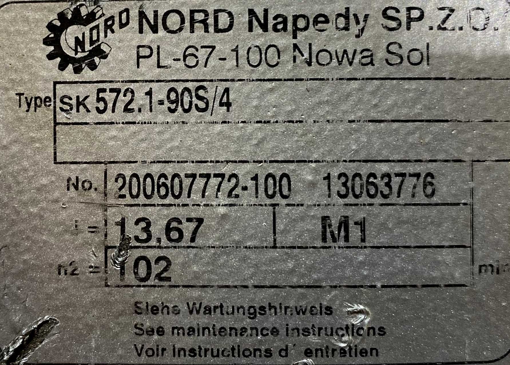 motoreduktor / przekładnia 1,1kW 102obr. 3fazowy NORD