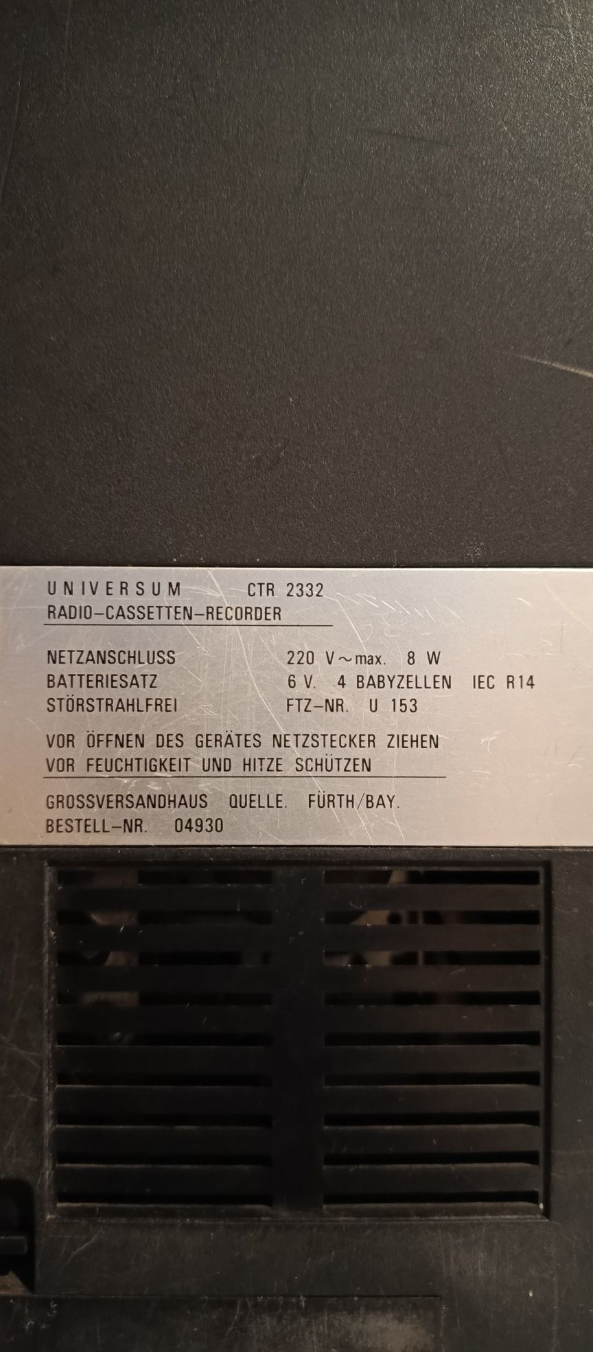 Universum radio-cassetten-recorder.