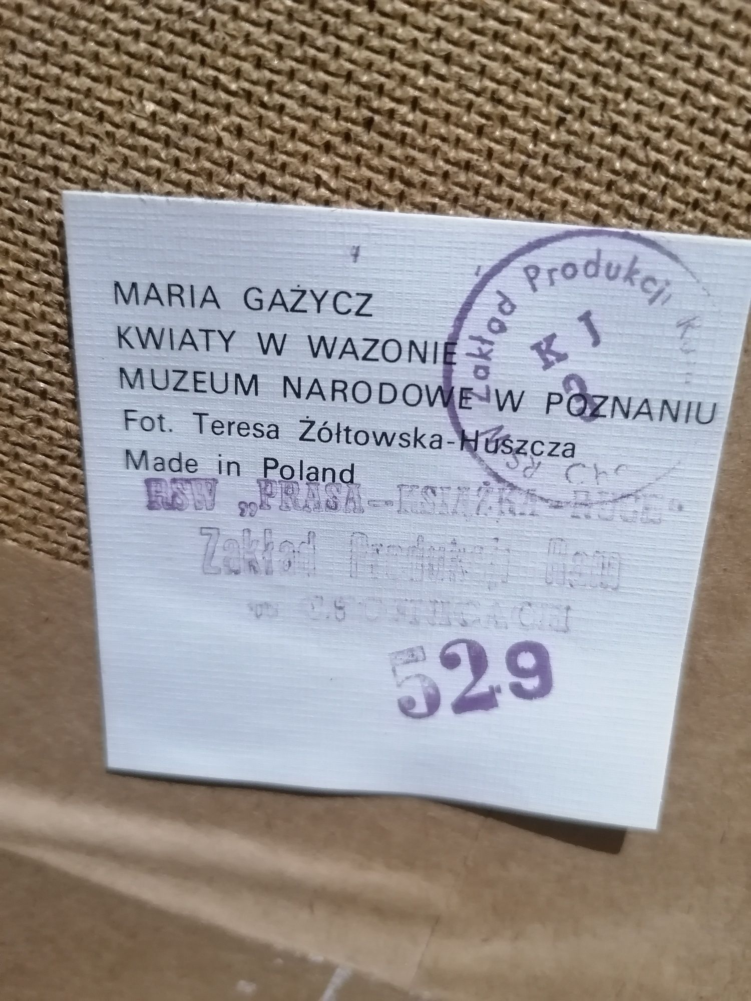 Obraz "Kwiaty w wazonie" Maria Gażycz