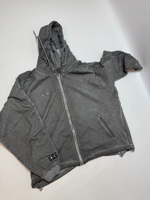 Thug Club zip up hoodie grey зіп худи cropped fit