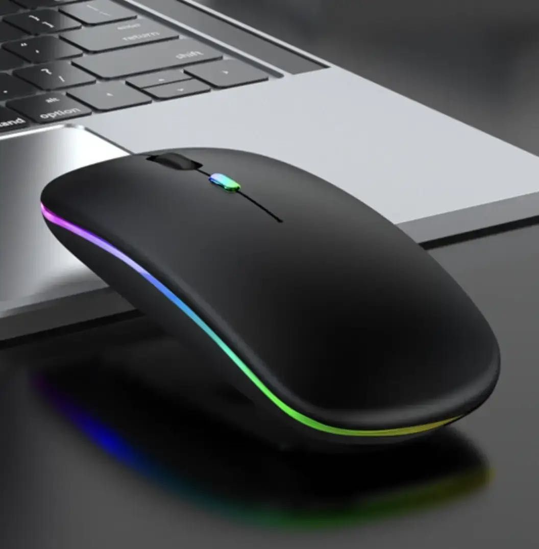 Беспроводная мышка Bluetooth + 2.4G RGB блютуз мышь бесшумная мишка