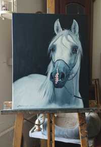 Obraz olejny ręcznie malowany koń konie