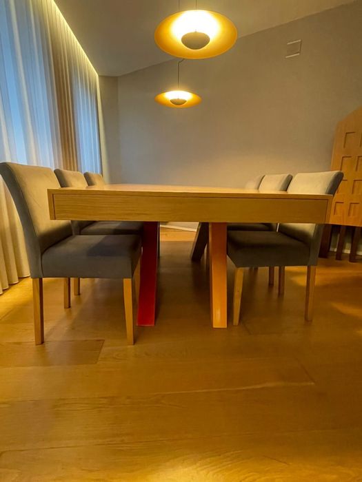 Conjunto Mesa de Jantar (Com Prolongador) + 6 Cadeiras