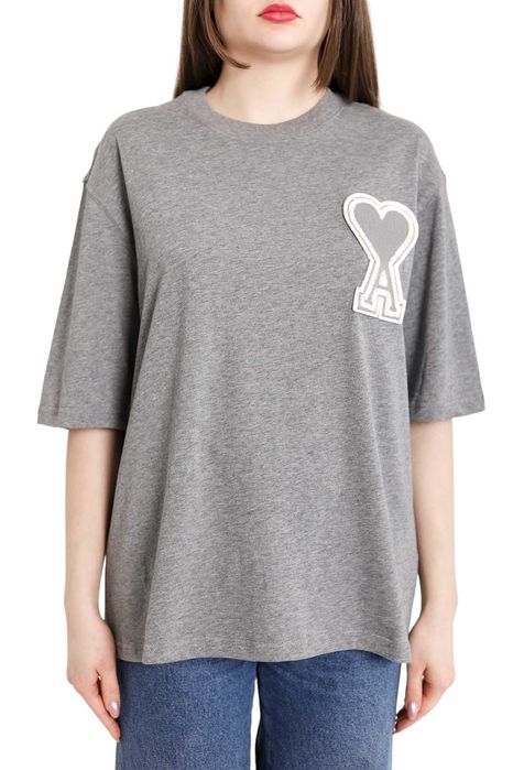 Футболка AMI Paris Exclusive Ami De Coeur T-Shirt Grey