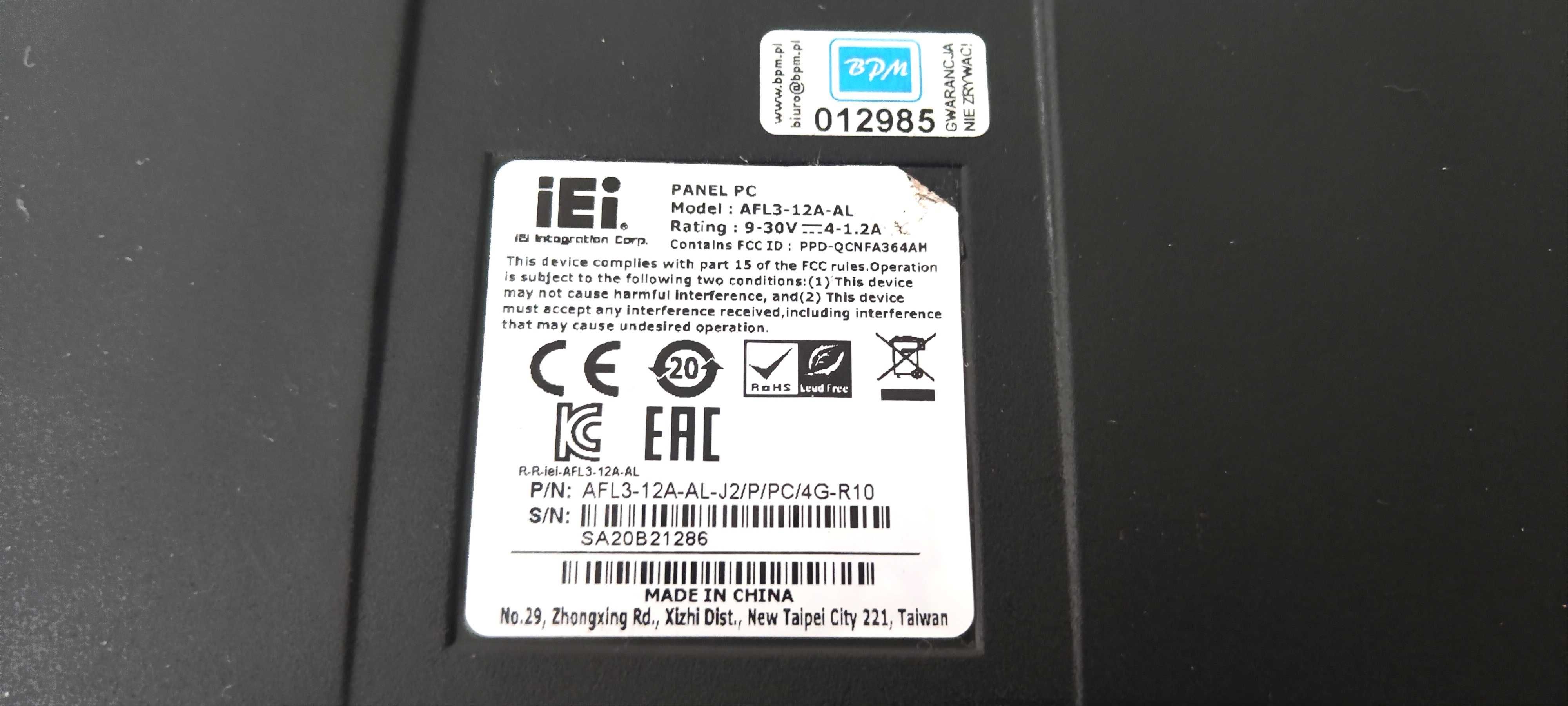 komputer panelowy IEI AFL3-12A-AL