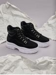 Sneakersy na platformie czarne r. 38 zamsz