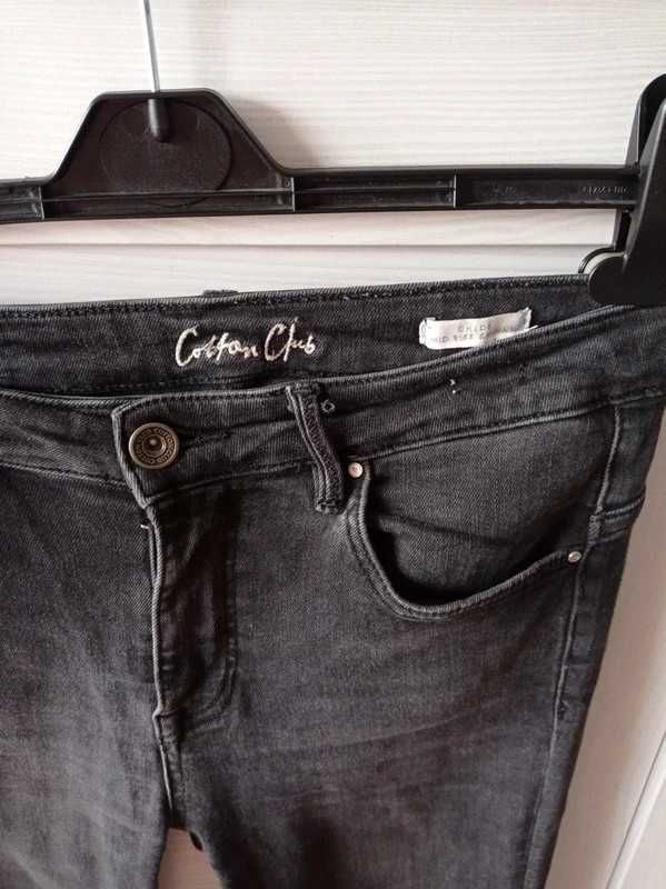 Cotton club szare rurki jeansy wyższy stan M