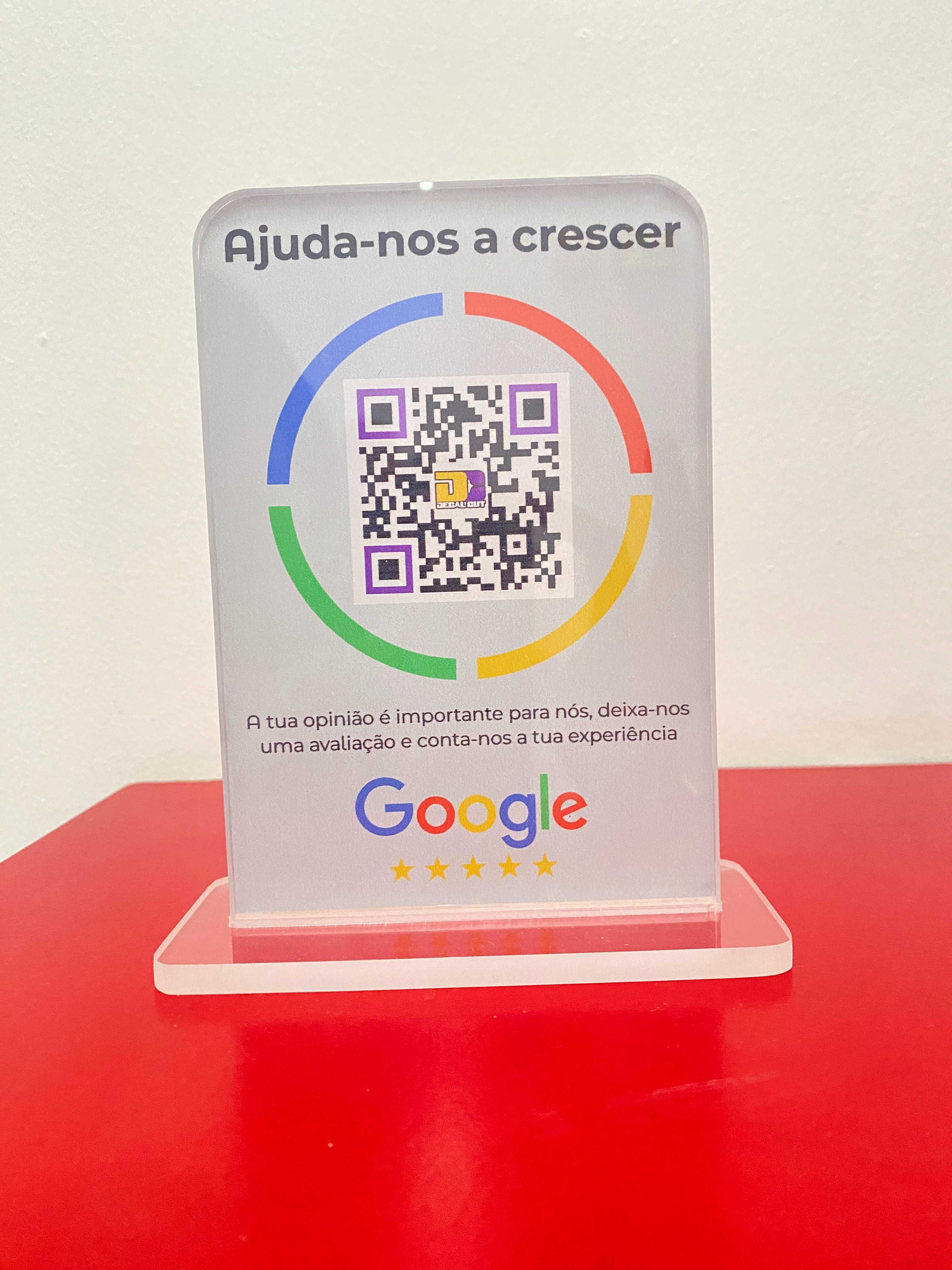 Placa acrílico,Expositor QR Code, Resenhas Google, Instagram, Facebook