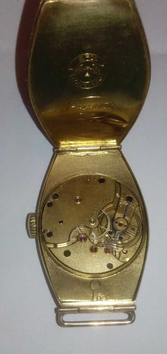 Longines złoty zegarek beczka 14 k,583 próba , 1920 lat
