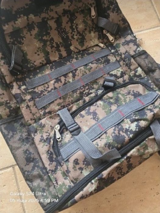 DUŻY pojemny wojskowy wędkarski trekkingowy górski plecak moro khaki.