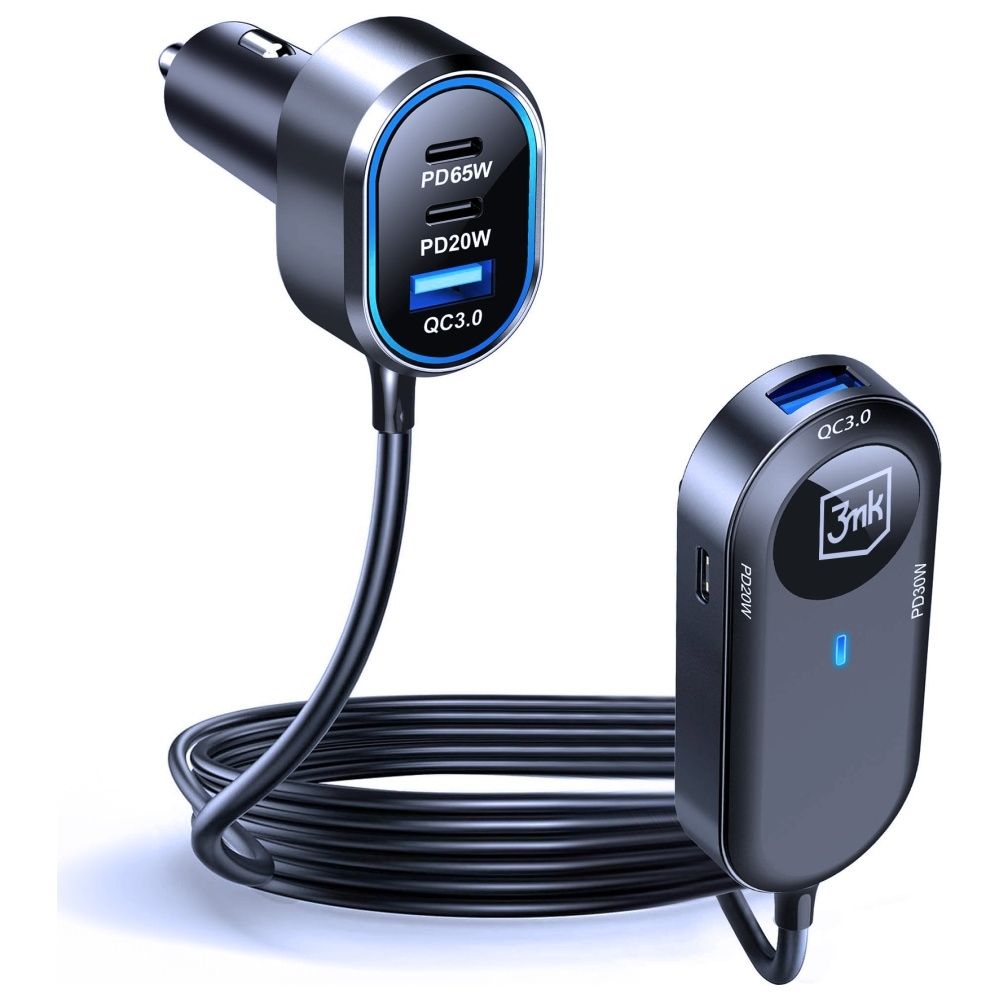 Ładowarka samochodowa 3MK Double Car     Charger 135W PD QC PPS 2xUSB-