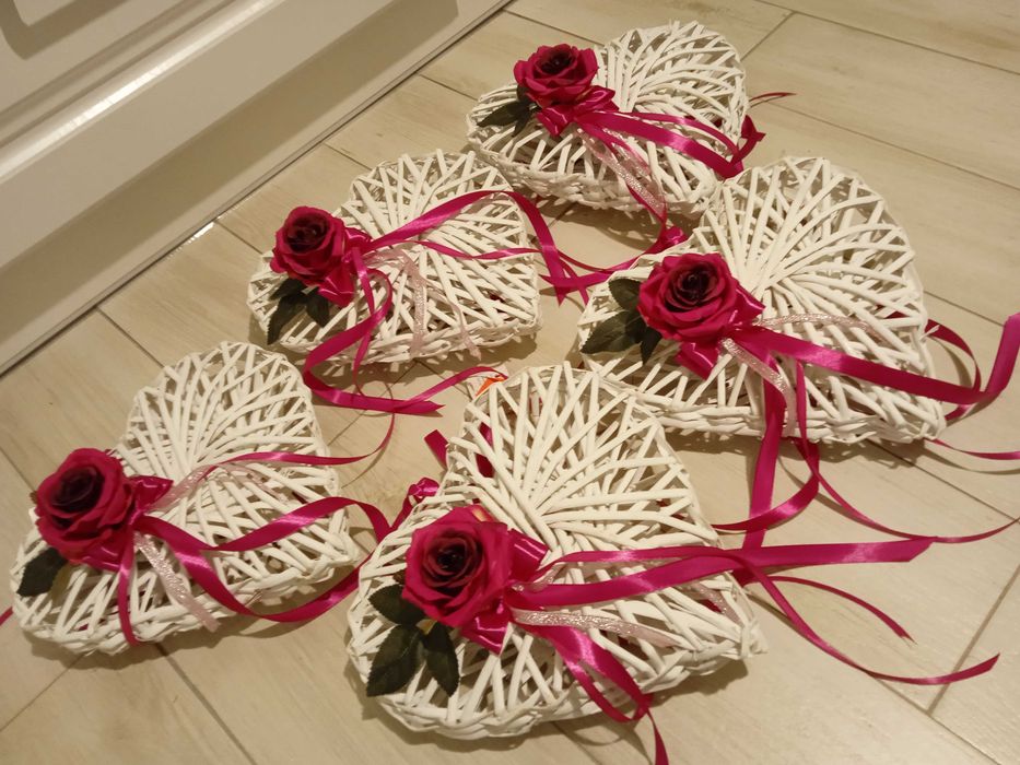 Wiklinowe serca ozdobne