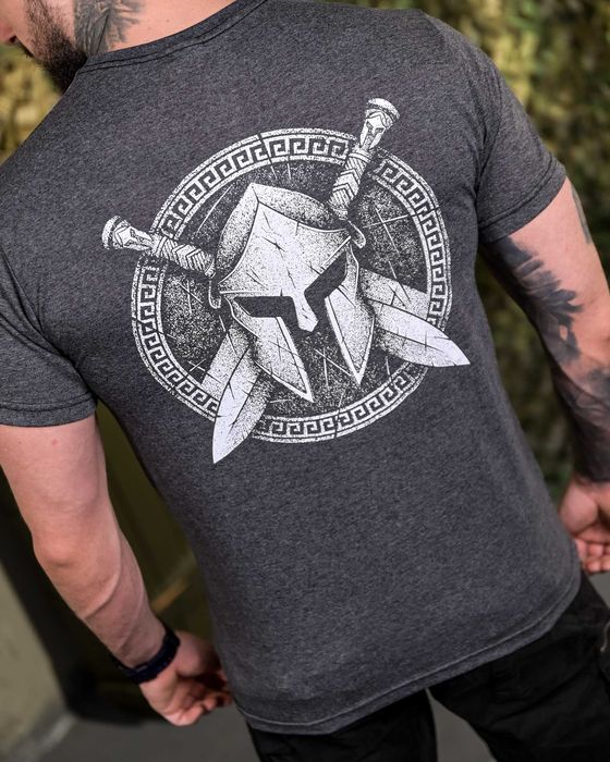 Тактична Хлопкова Футболка Spartan Сіра  95% Бавовна  Без Передоплати