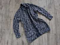 Sweter kardigan niebiesko-biały gruby M/38