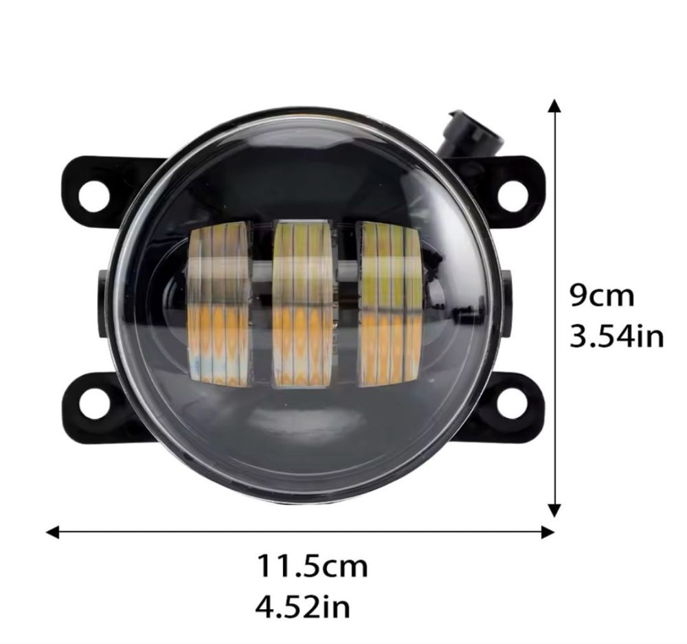 Протитуманні фари LED круглі 3,5" дюйм 90мм 40W противотуманки штатні