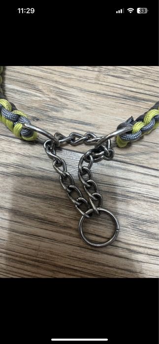 Obroża dla psa zielono szara