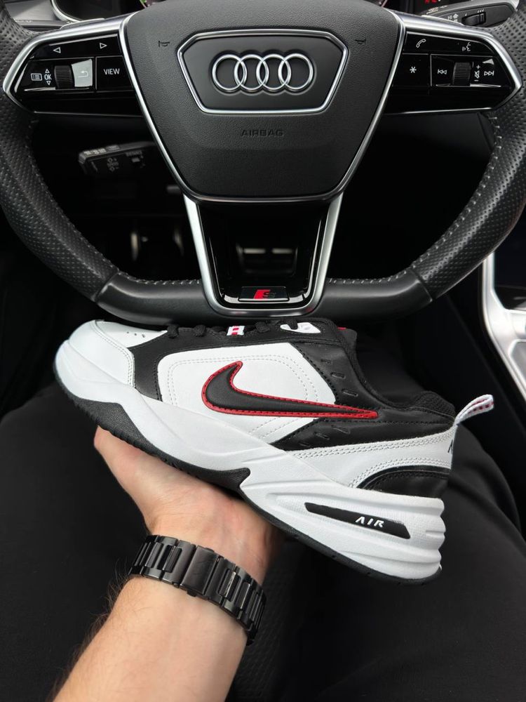 Мужские кроссовки найк аир монарх Nike Air Monarch White Black Red