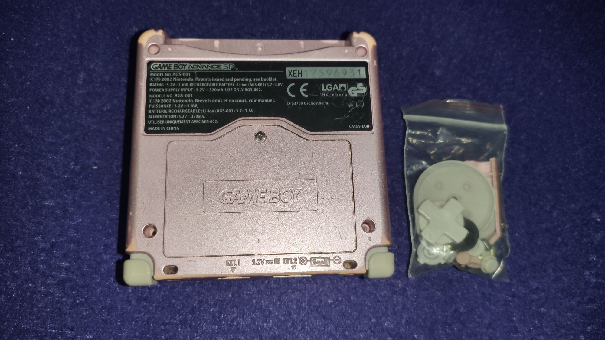 Shell original de gameboy advance sp rosa da Nintendo