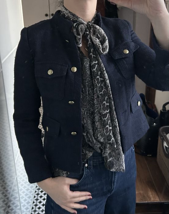 Marynarka Mango XS 34 granatowa