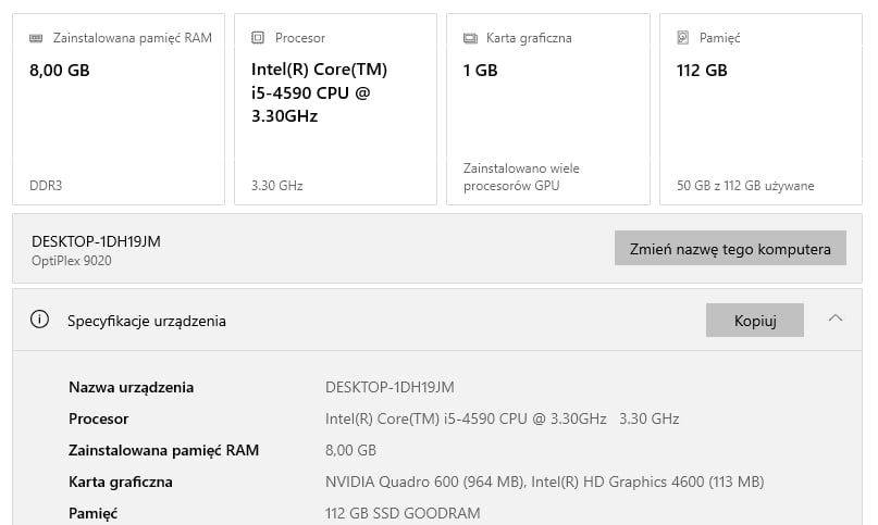 Dell Optiplex 9020 komputer PC stacjonarny stacja robocza SSD i5 8GB