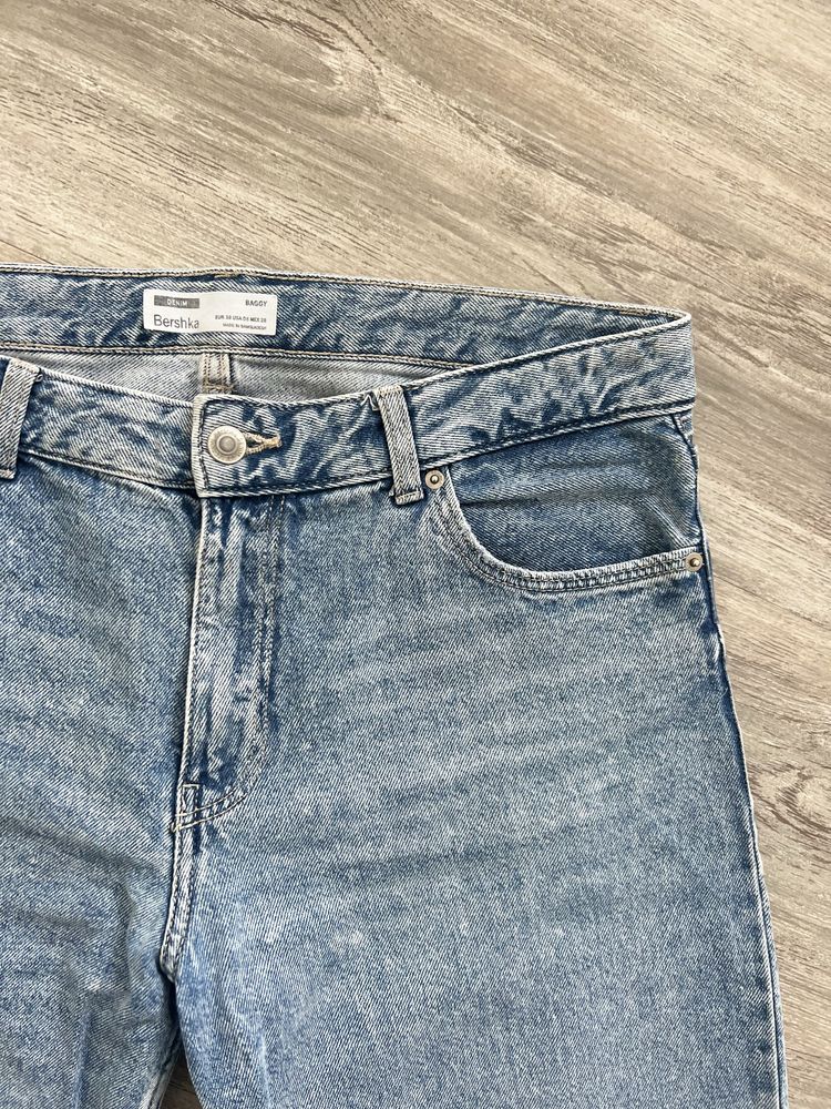 spodnie jeansowe szerokie BERSHKA