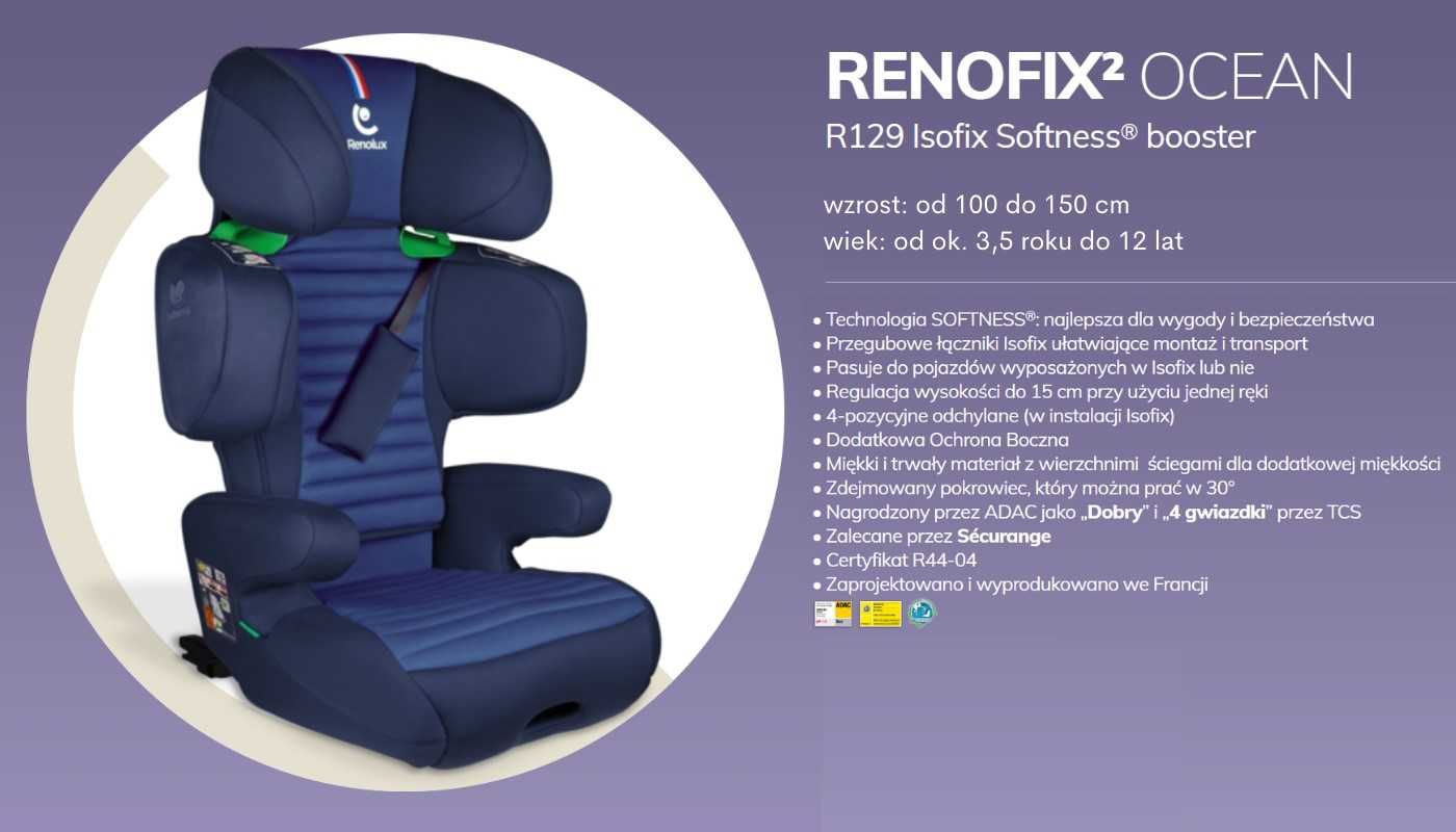 RENOFIX 2 OCEAN fotelik samochodowy Renolux Softness 100-150cm