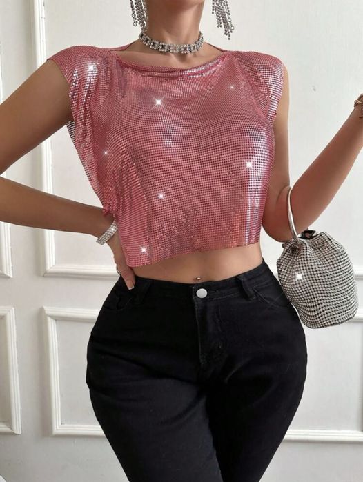 Top de Lantejolas Rosa