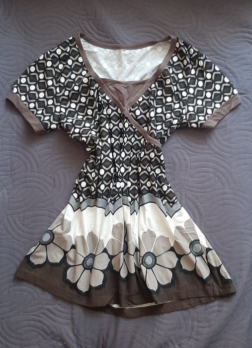 Tunika ala sukienka brązowa M/L/XL dłuższa bluzka oversize