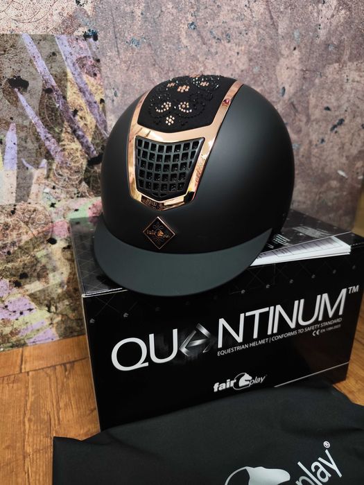 Kask jeździecki Kask Quantinum Chic 2.0 Rosegold czarny