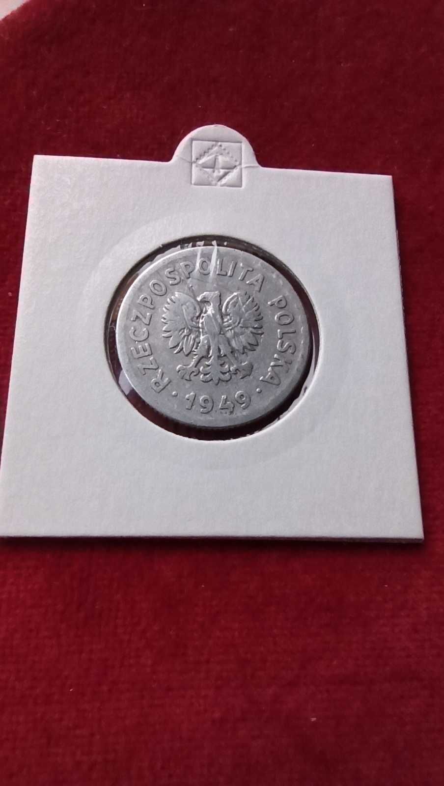 PRL, Moneta 1 złoty 1949 rok Ładna / Aluminium