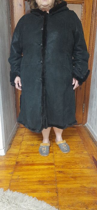 Женская натуральная дублёнка большой размер.