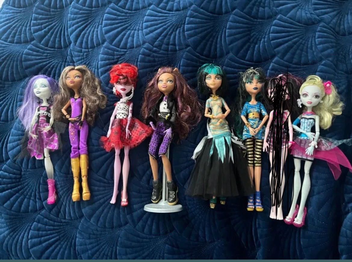 Lalki Monster High 7 sztuk, super stan, kolekcja - Promocja!