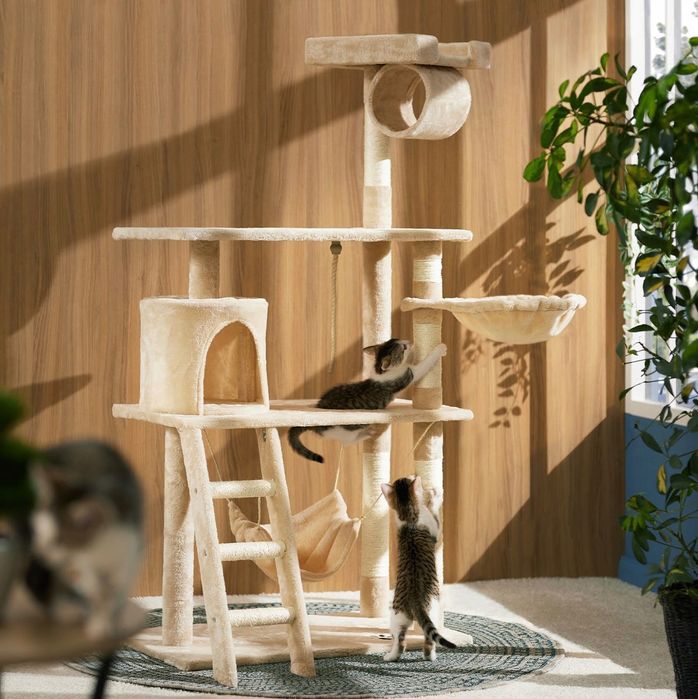 Drapak Kota Stabilny Domek Legowisko Hamak 4 Poziomy NOWY dużo kolorów