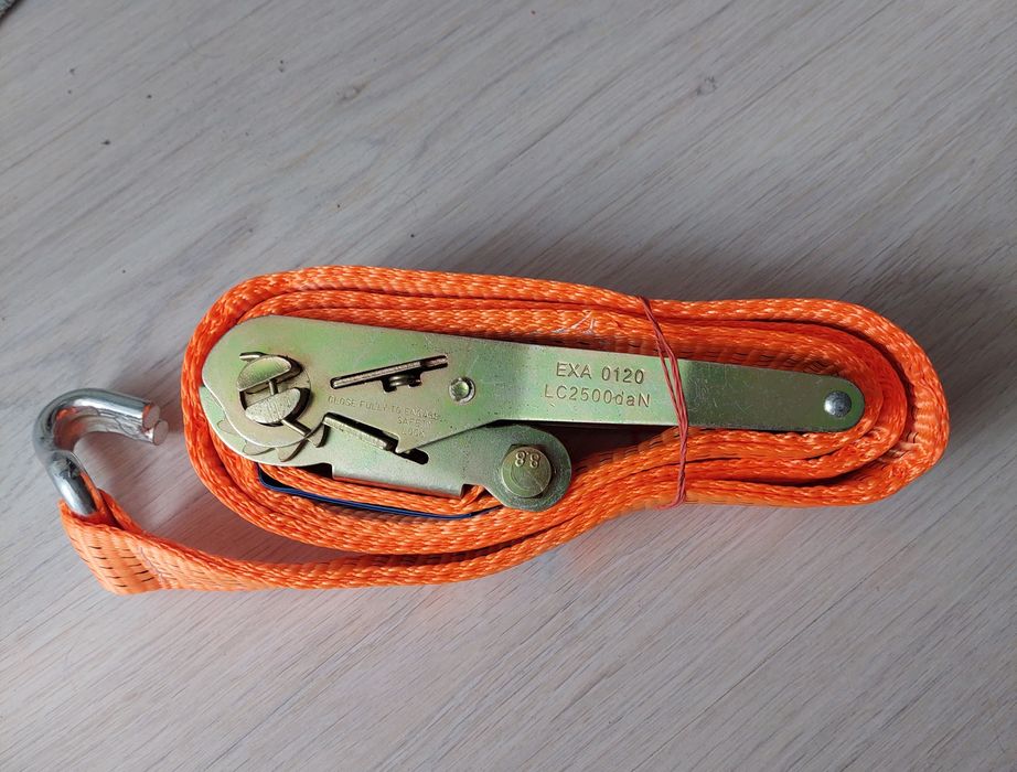 Стяжний ремінь 8м 5т + посилена трищотка 2м 5т