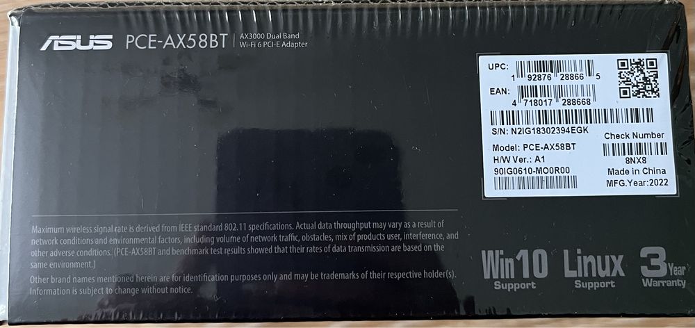 Wi-Fi/Bluetooth адаптер Asus PCE-AX58BT, нове , запаковане
