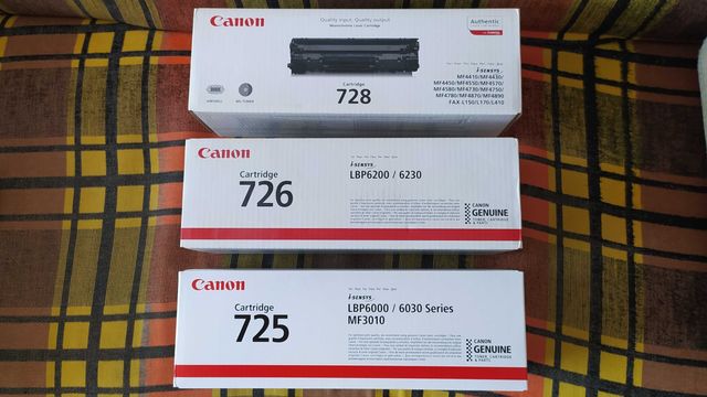 Картриджі Canon CRG-725, CRG-726, CRG-728