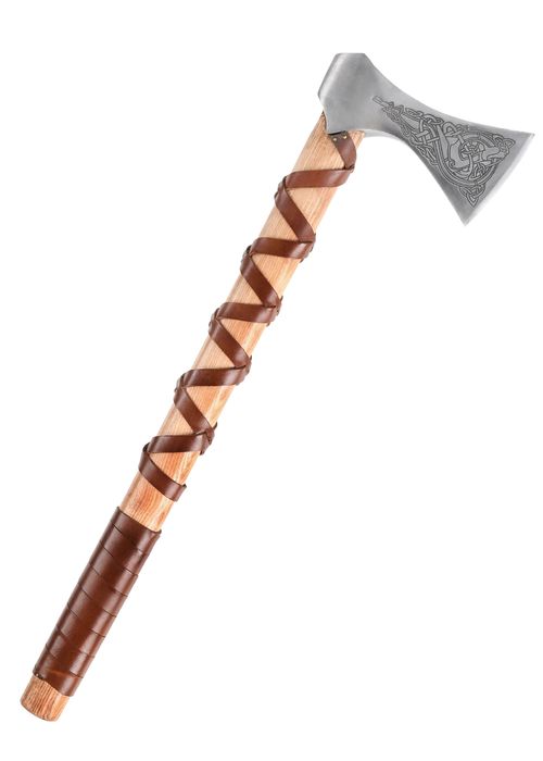 Topór Wikingów, Odlew Staliwny, Typ K, Z Grawerem I Skórzaną Osłoną Bm