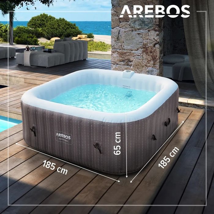 Nadmuchiwane jacuzzi AREBOS "Barcelona", 185x185 cm, wewnątrz i na zew