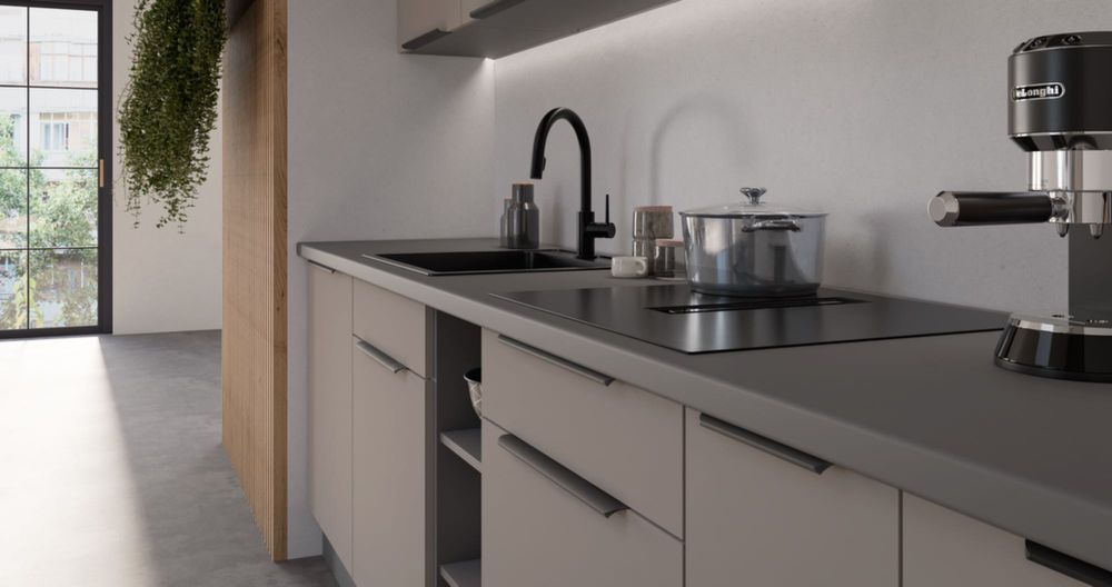 Meble kuchenne kuchnia MOKKA ANTYFINGER zestaw mebli MAT